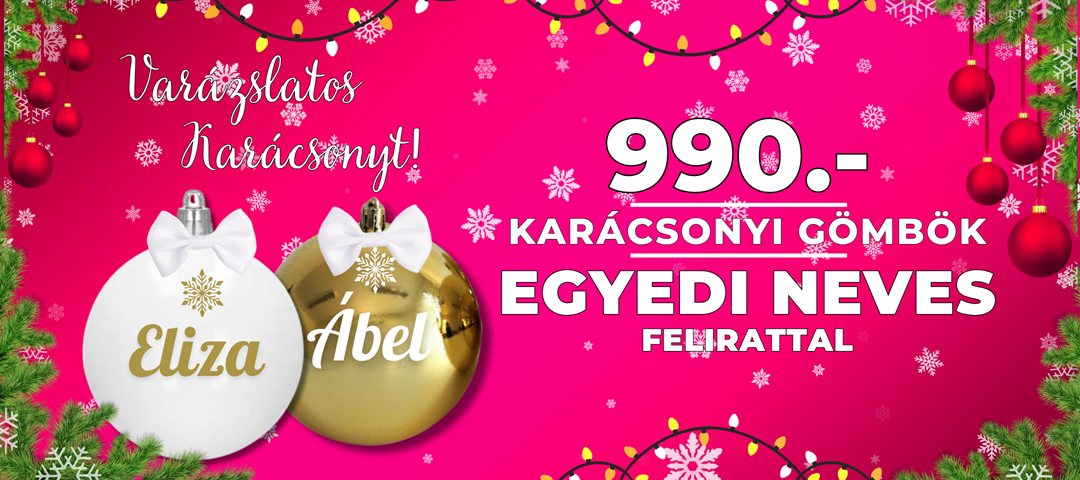 Egyedi neves karácsonyi gömb