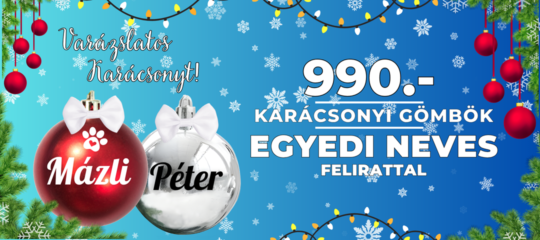 Egyedi feliratos karácsonyi gömb