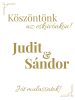 Esküvői köszöntő tábla elegáns arany felirattal és sarok díszítéssel