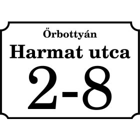 Fekvő házszámtábla 1