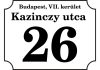 Fekvő házszámtábla 6