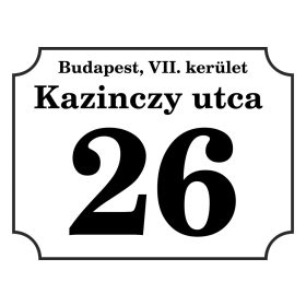 Fekvő házszámtábla 6