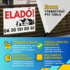 Eladó tábla négyzetméterrel