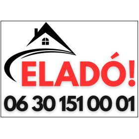 Eladó ingatlan tábla grafikával