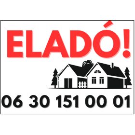 Eladó ház tábla grafikával