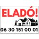 Eladó ház tábla grafikával