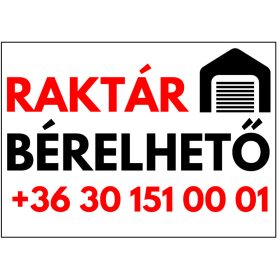 Raktár bérelhető tábla