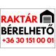 Raktár bérelhető tábla