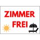 ZIMMER FREI tábla