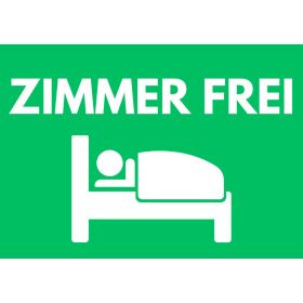 ZIMMER FREI tábla grafikával