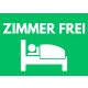 ZIMMER FREI tábla grafikával