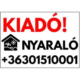 Kiadó nyaraló tábla