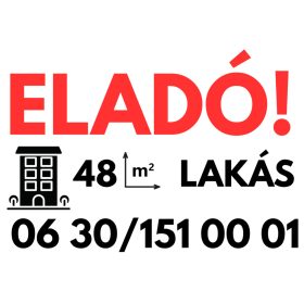 Eladó lakás tábla egyedi telefonszámmal
