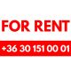 For rent tábla számmal