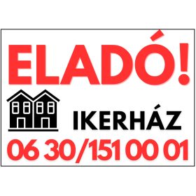 Eladó ikerház tábla