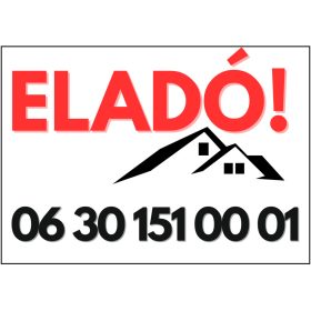 Szimpla eladó ház tábla