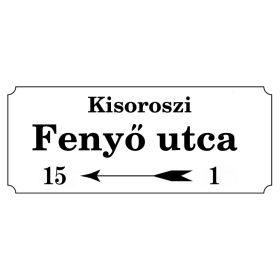 Egyedi utcanév tábla hagyományos