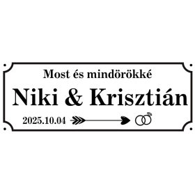 Friss házasok utcatábla