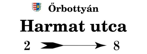 Egyedi utcanév tábla hagyományos