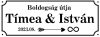 Egyedi utcanév tábla nászajándék